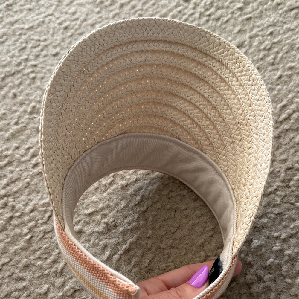 Roxy Straw Visor with Orange and Cream Stripes - Picture 7 of 7